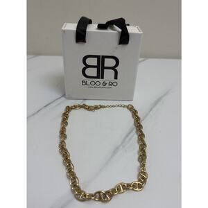 Bloo &‎ Ro Gold Tone Chain Link Necklace 18” Adjustable Fashion Jewelry